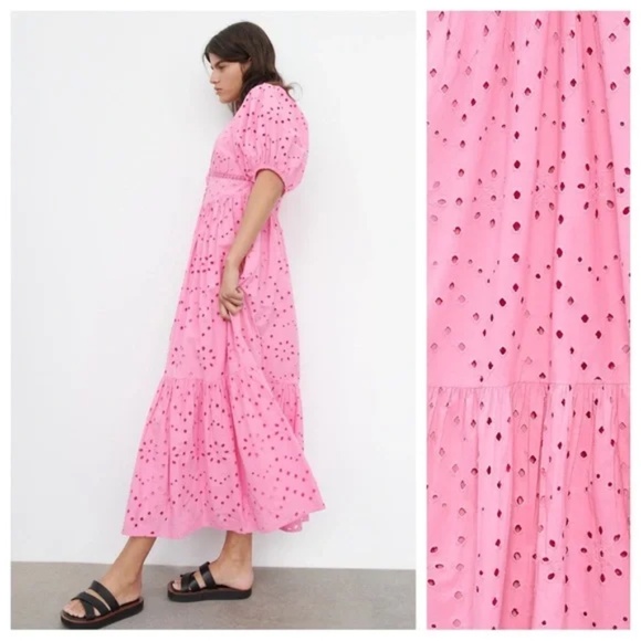 NWT Zara dress with cutwork embroidery XS - Picture 13 of 16